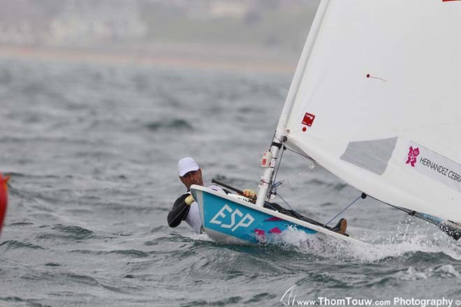 Hernandez and Cebrian (ESP), Laser - London 2012 Olympic Sailing Competition © Thom Touw http://www.thomtouw.com